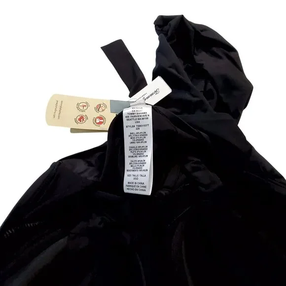 Tmmy Bahamas Black Padded Tankini Swimsuit With Adjustable Tie Back For Women XS - Picture 5 of 14